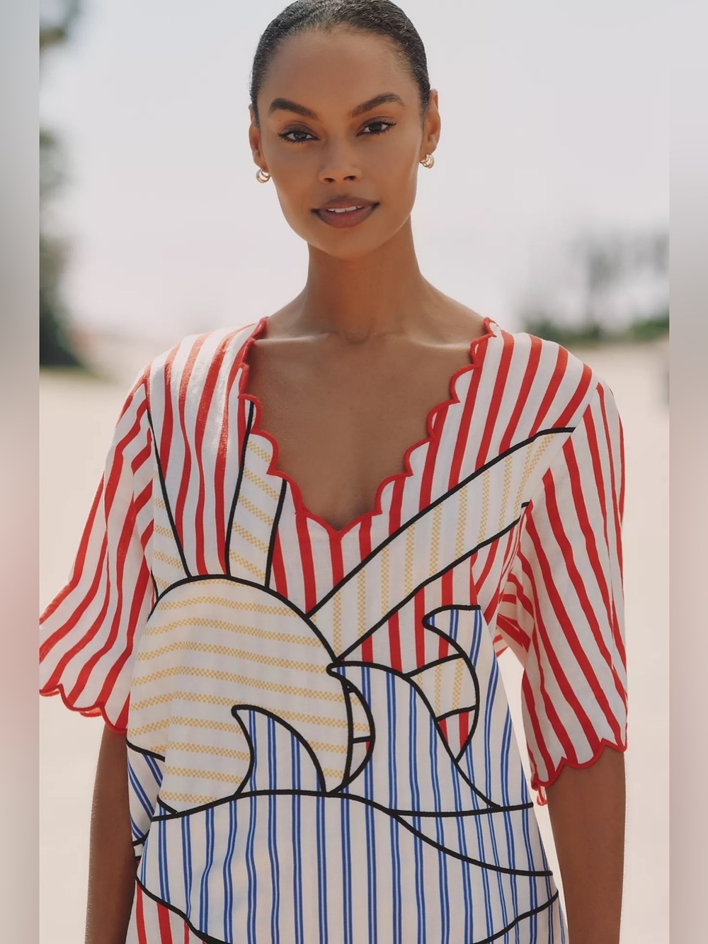 Farm Rio: Navy Stripes Mini Dress - Picture 2 of 10